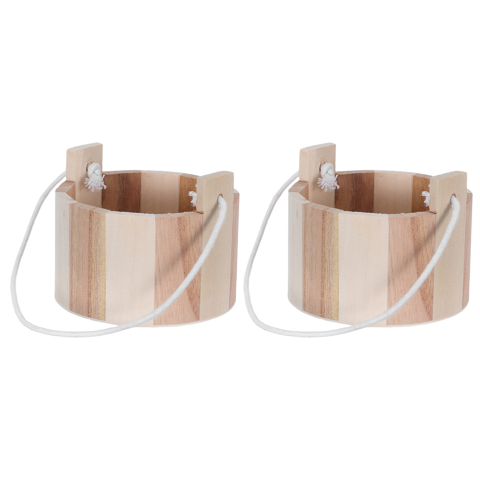 Travel Accessories Bottles - 2Pcs Wood Sauna Bucket Mini 4