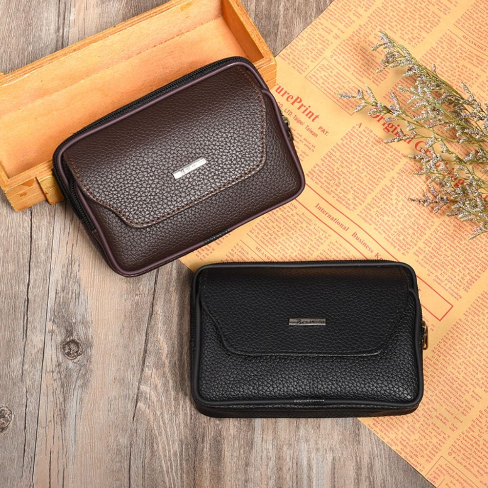 Travel Accessories For Men - PU Leather Men Small Waist Bag