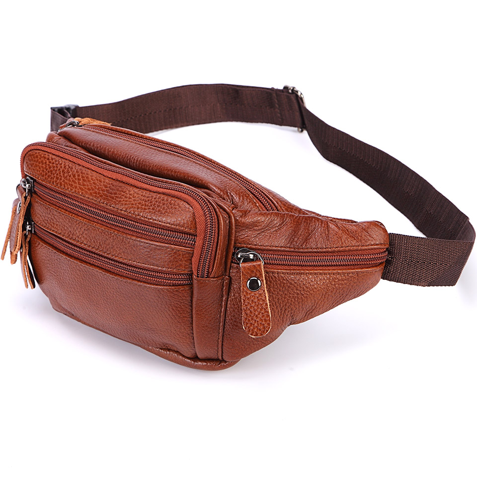 Travel Accessories For Men - Fashion Men Genuine Leather Fanny Bag