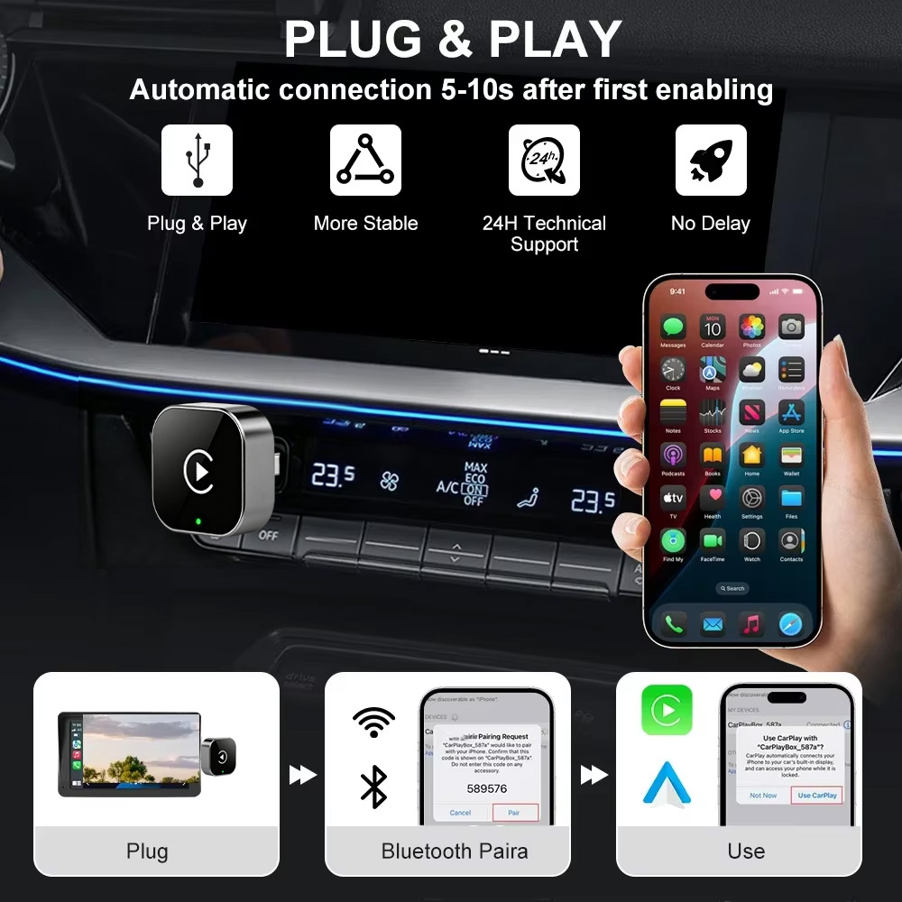 2-in-1 Wireless CarPlay & Andr – Travel Adapter Universal recenzja i cena