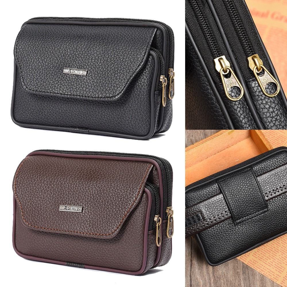 Casual PU Leather Men Waist Ba – Travel Accessories For Men recenzja i cena
