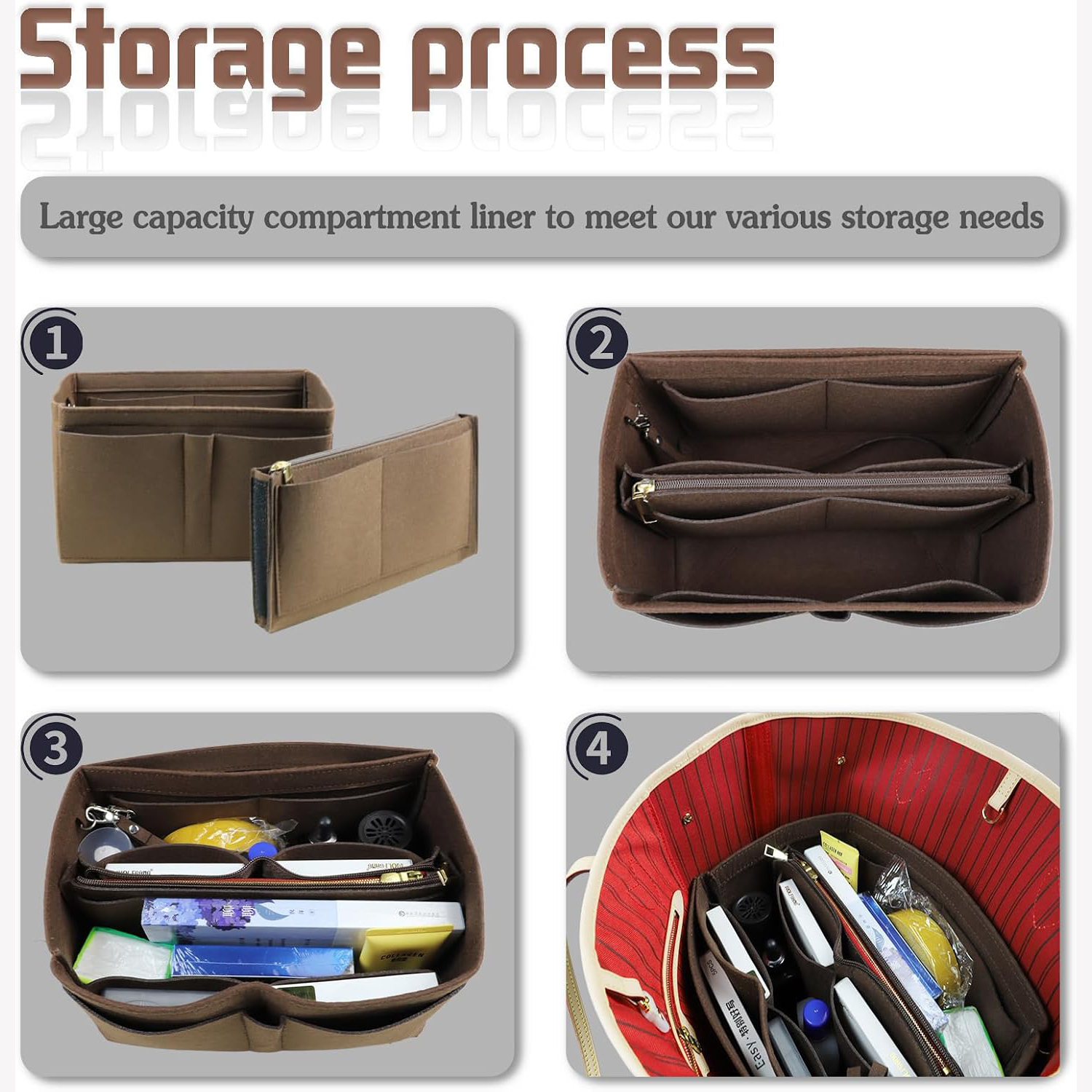 Felt Insert Bag Organizer for  – Travel Accessories Lv recenzja i cena