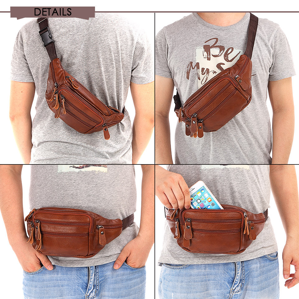 Fashion Men Genuine Leather Fa – Travel Accessories For Men recenzja i cena