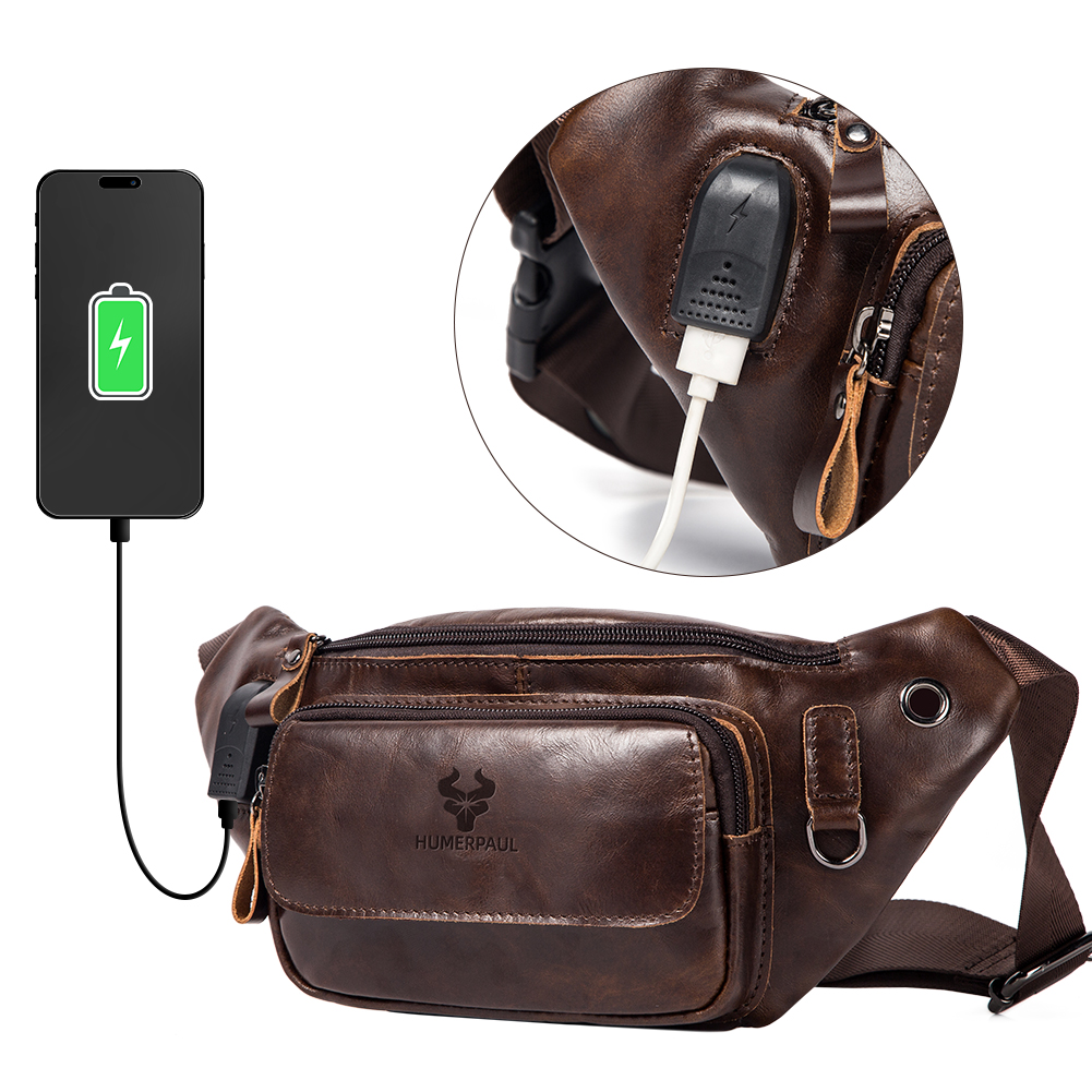 Genuine Leather Men Waist Pack – Travel Accessories For Men recenzja i cena