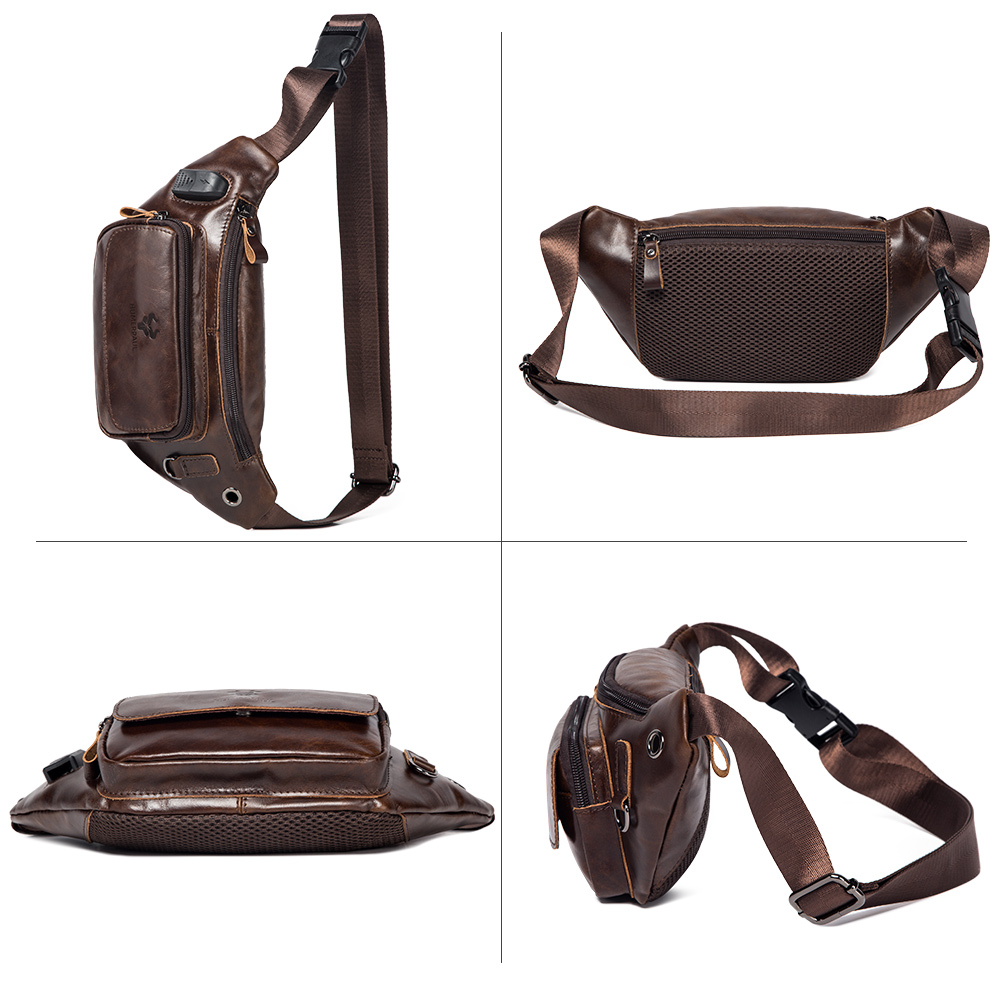 Genuine Leather Men Waist Pack – Travel Accessories For Men recenzja i cena