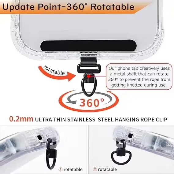 360 Rotating Phone Lanyard Cli – Travel Adapter Universal recenzja i cena